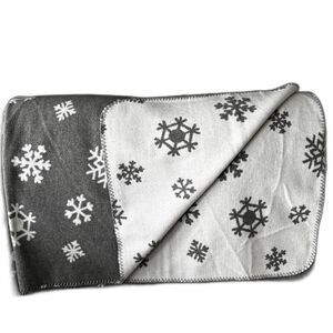 Reversable Snowflake Heavyweight Wool Blend Stitched Edge 56x56" Winter Blanket